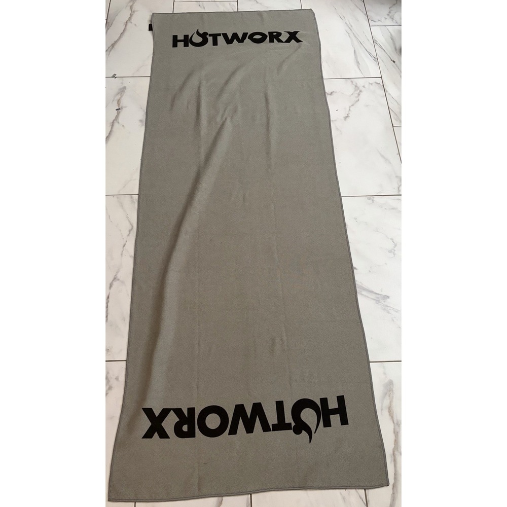 Hotworx Yoga Mat Grip Towel 76" x 29" Mat Hot Yoga Mat Non Slip Gray